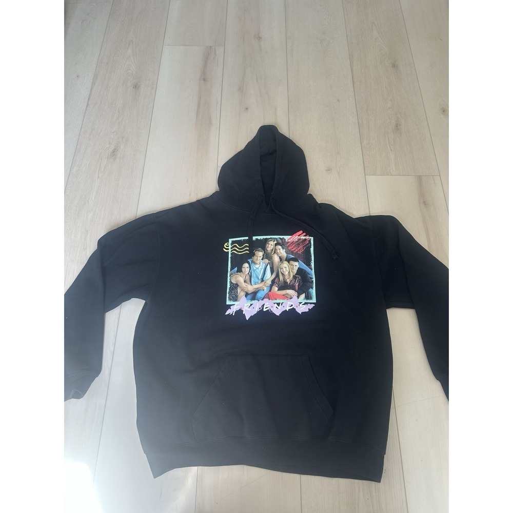 Friends TV Series Black Graphic Pullover Hoodie Women's  2X Fleece Long Sleeve